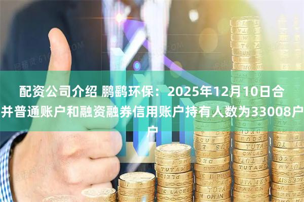 配资公司介绍 鹏鹞环保：2025年12月10日合并普通账户和融资融券信用账户持有人数为33008户
