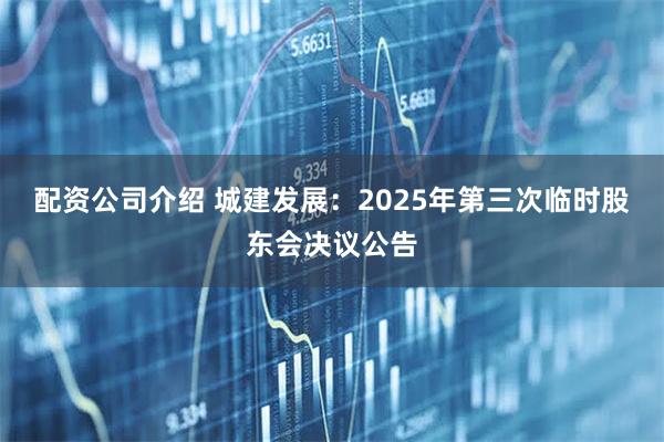 配资公司介绍 城建发展：2025年第三次临时股东会决议公告